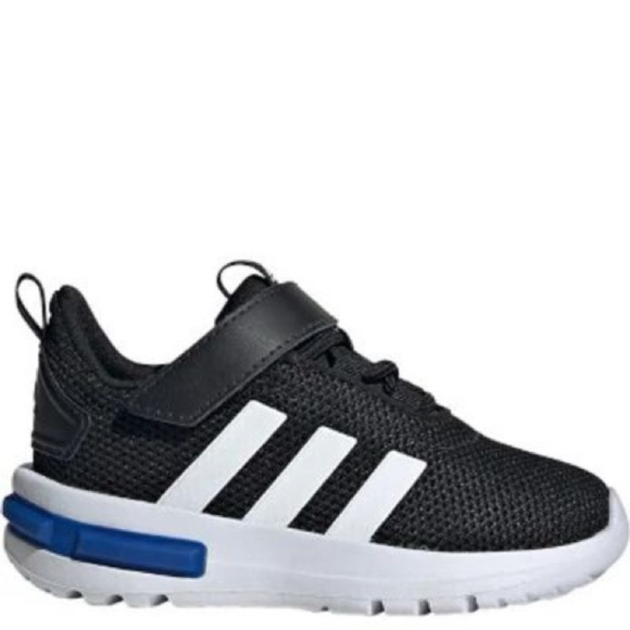 adidas Other - adidas Kids Black and White Slip-On Sneakers with Velcro Strap 8.5
